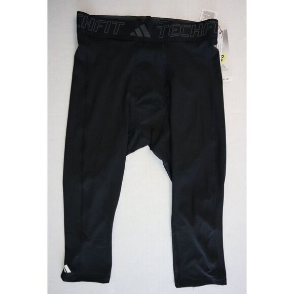 Adidas HD3523 Men's Sz M Black Techfit Performance Training 3/4 Tights - Picture 1 of 9